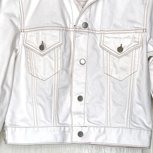 Maje White Paradise Rainbow Embroidery Denim Jacket US 6 Contemporary Festival - Picture 3 of 15